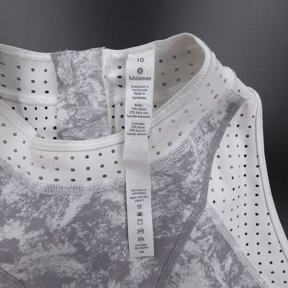 NEW Lululemon Beach Break Paddlesuit Marble Alpine White One Piece Rashguard 10 - Picture 2 of 8